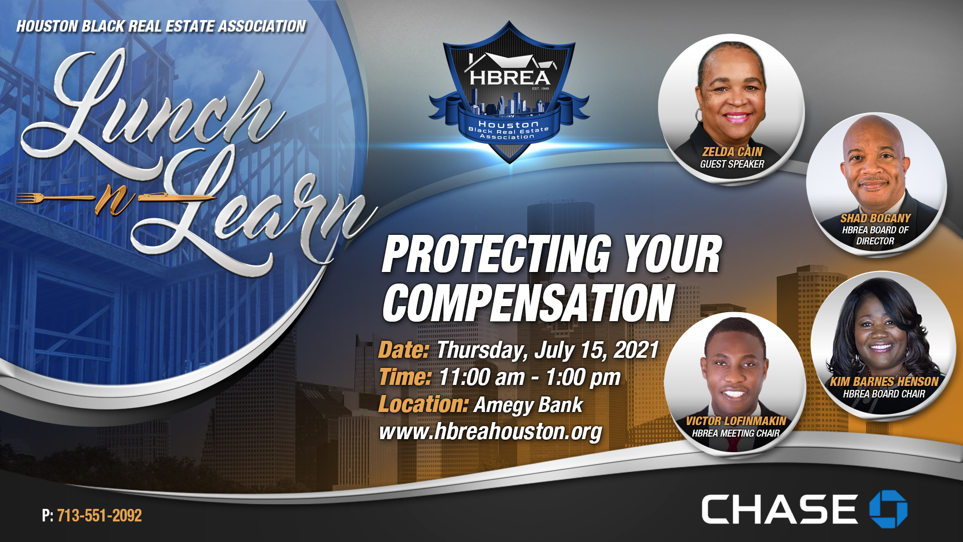 HBREA - Amegy Bank - Lunch-n-Learn - Protecting Your Compensation - Zelda Cain, Shad Bogany, Kim Barnes-Henson, Victor Lofinmakin